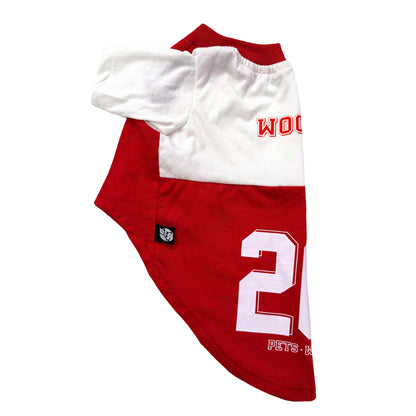 Pets Way Woofers Barkball Tshirt for Dogs (Red/White)