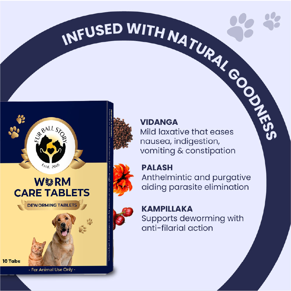 FurBall Story Worm No More Deworming Tablet for Dogs and Cats