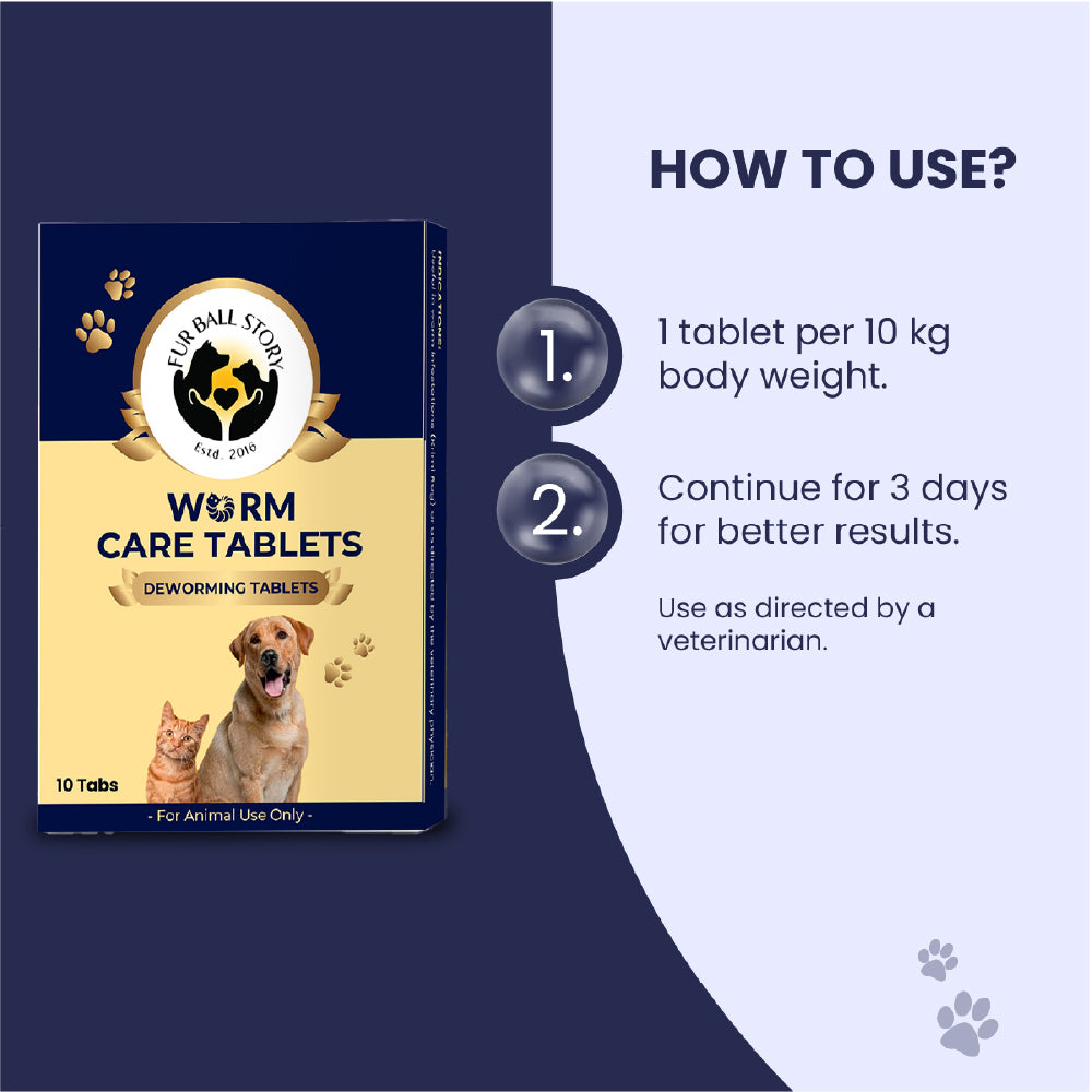 FurBall Story Worm No More Deworming Tablet for Dogs and Cats