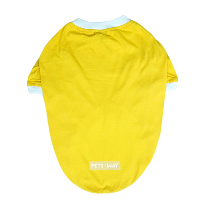 Pets Way Dive In Stripes Tshirt for Dogs (Yellow)