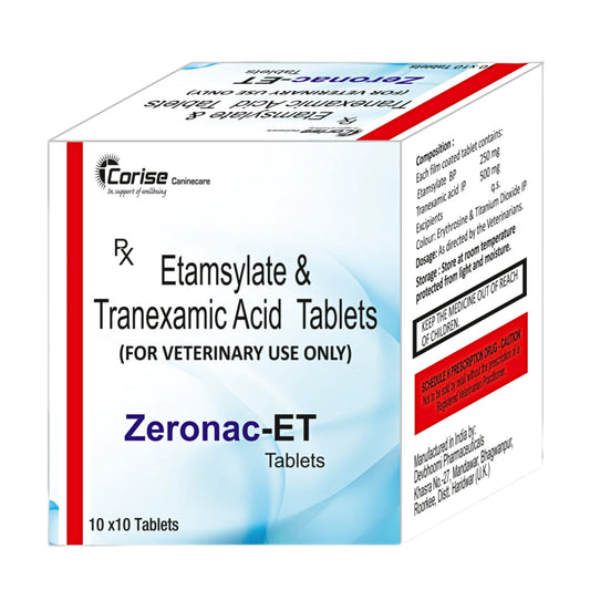 Corise Zeronac ET Tablet (Ethamsylate & Tranexamic) for Dogs and Cats