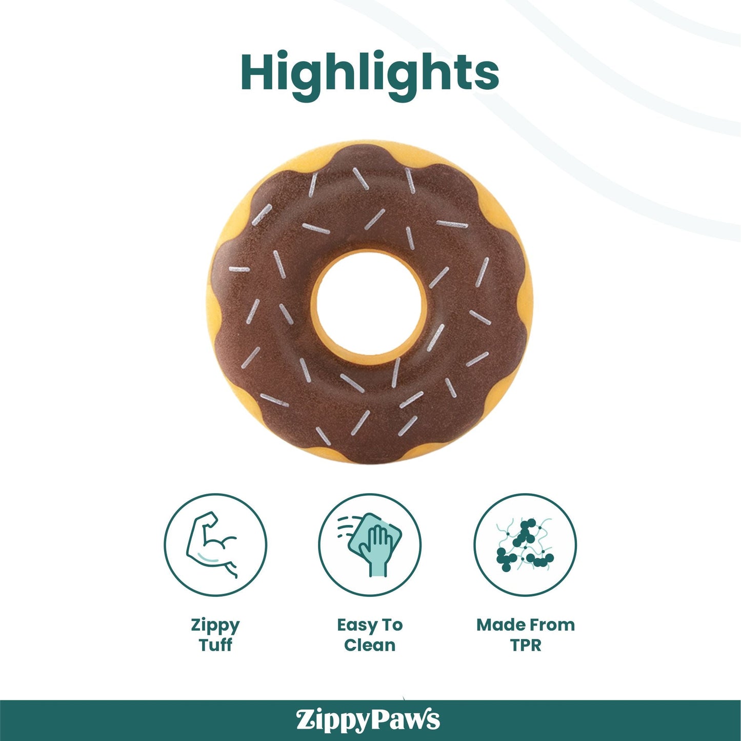 Zippy Paws Zippy Chocolate Tuff Donutz Plush Toy for Dogs