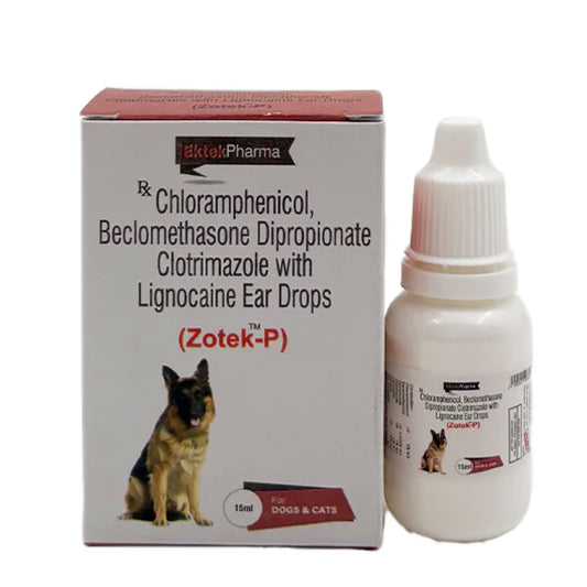 Ek Tek Zotek P Ear Drops for Dogs and Cats