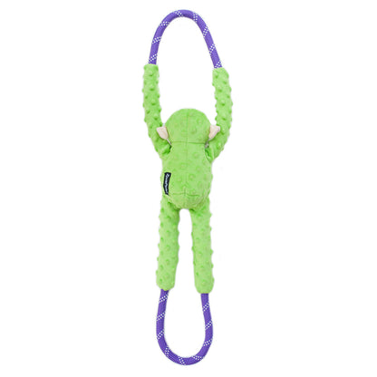 Zippy Paws RopeTugz Monkey Green Plush Toy for Dogs