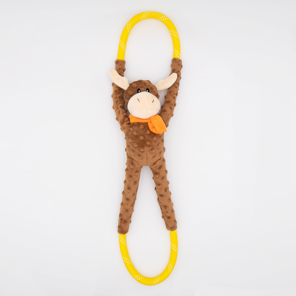 Zippy Paws RopeTugz Moose Plush Toy for Dogs
