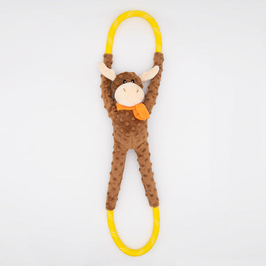 Zippy Paws RopeTugz Moose Plush Toy for Dogs