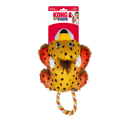 Kong Cozie Tuggz Cheetah Toy for Dogs (Yellow)