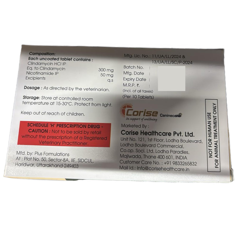 Corise Clivet ND Tablet (Clindamycin & Nicotinamide) for Dogs and Cats