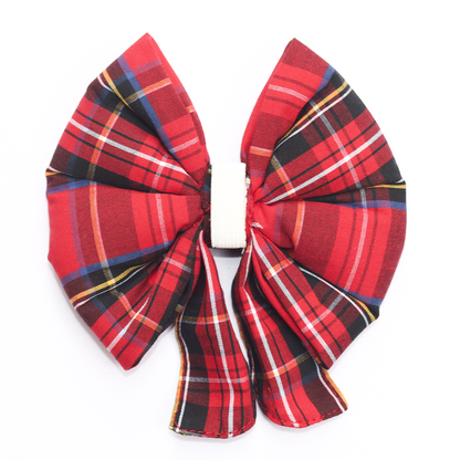 Skatrs Checkered Scottish Red Bow for Dogs and Cats