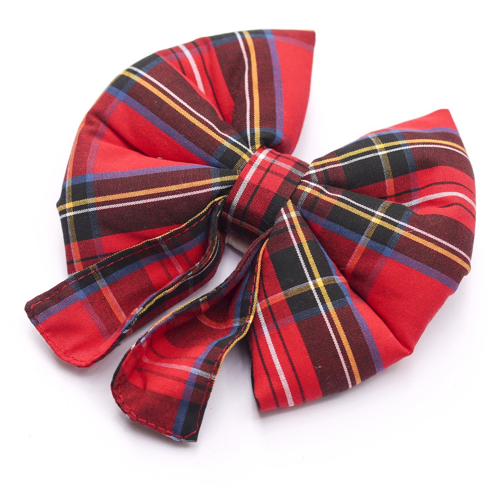 Skatrs Checkered Scottish Red Bow for Dogs and Cats