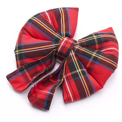 Skatrs Checkered Scottish Red Bow for Dogs and Cats