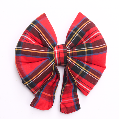 Skatrs Checkered Scottish Red Bow for Dogs and Cats