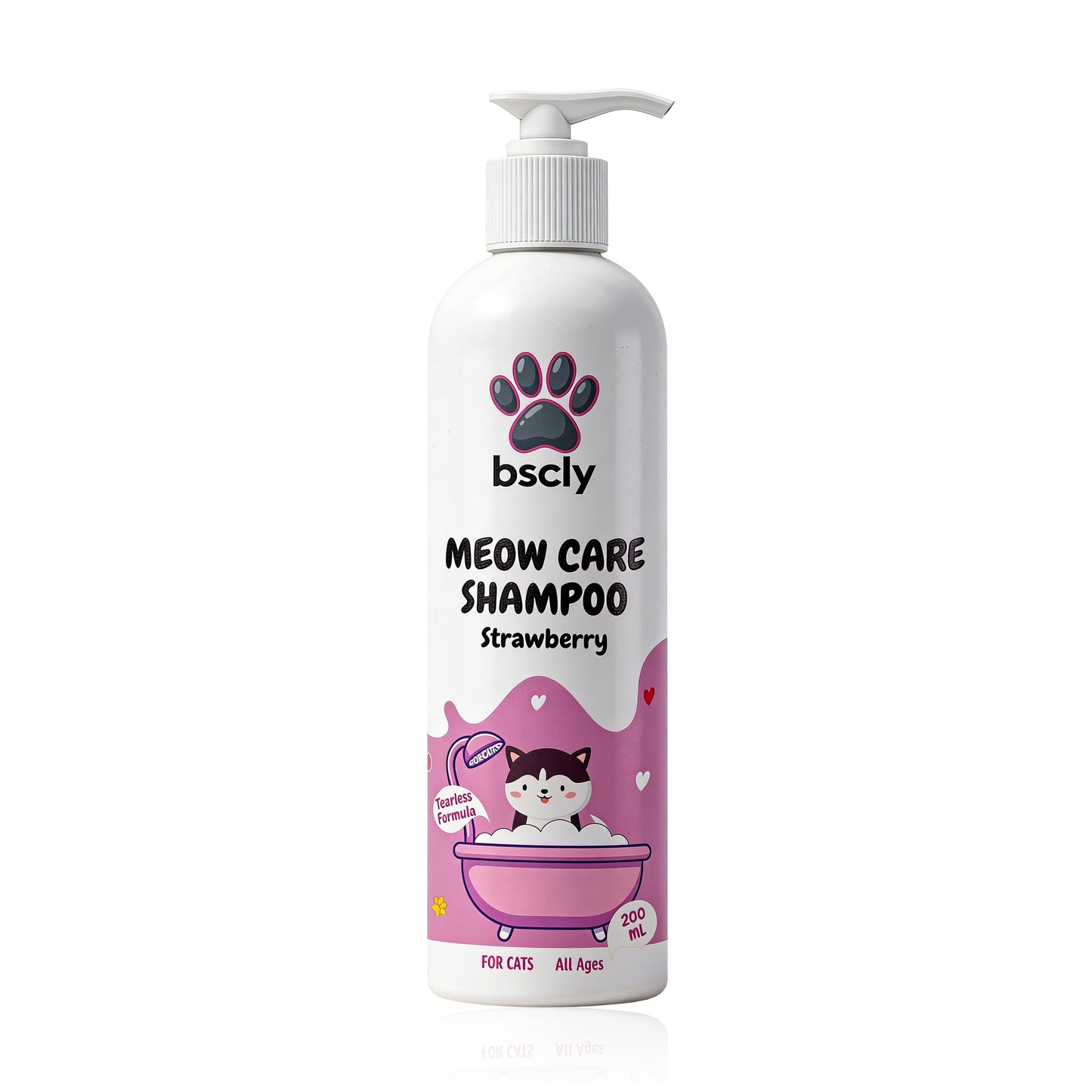 Bscly Strawberry Meow Care Shampoo for Cats