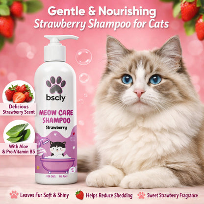 Bscly Strawberry Meow Care Shampoo for Cats
