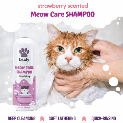 Bscly Strawberry Meow Care Shampoo for Cats
