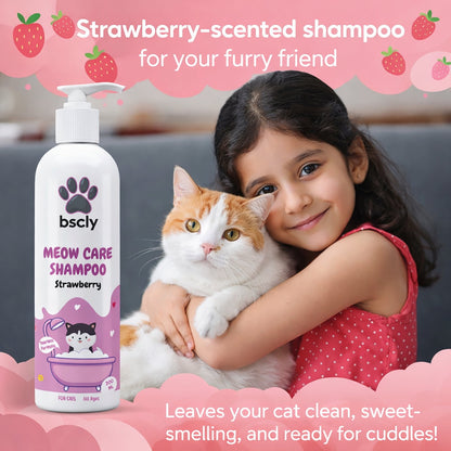 Bscly Strawberry Meow Care Shampoo for Cats
