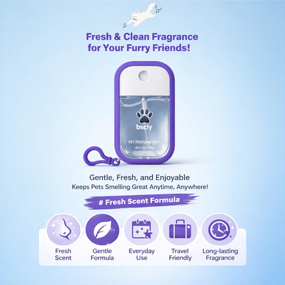 Bscly Fresh Mint Perfume Mist Portable Grooming Spray with Travel Silicone Case and Keychain