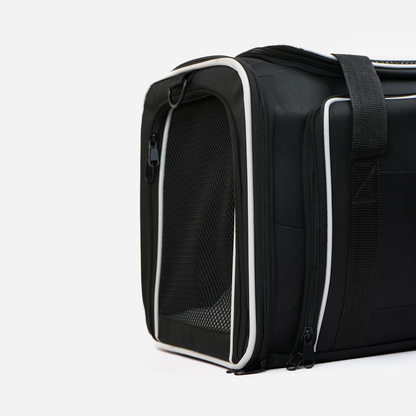 Skatrs Foldable Expandable Pet Travel Carrier Bag for Small Dogs, Adult Cats & Kittens (Black)