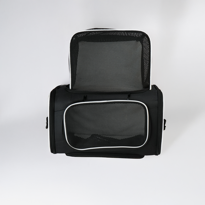 Skatrs Foldable Expandable Pet Travel Carrier Bag for Small Dogs, Adult Cats & Kittens (Black)