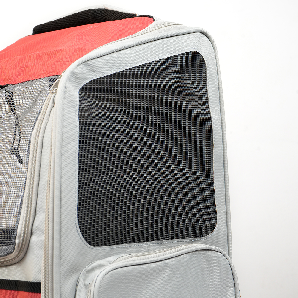 Skatrs Breathable Cat Backpack Carrier Foldable & Ventilated Travel Bag for Adult & Kitten Cats (Red)