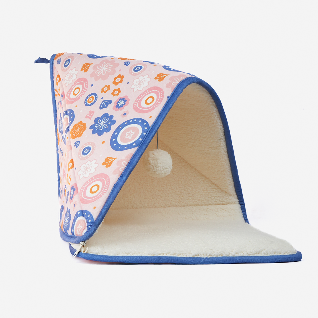 Skatrs Cozy Tent for Cats, Kittens and Small Dogs (Pink and Blue)
