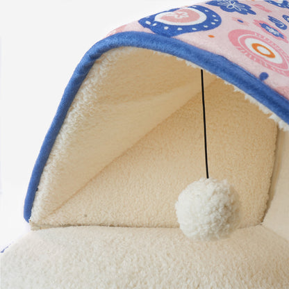 Skatrs Cozy Tent for Cats, Kittens and Small Dogs (Pink and Blue)