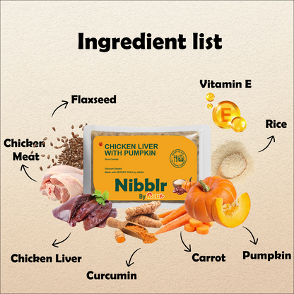 Nibblr By Nootie Wholesome Chicken Liver with Pumpkin Ready to Eat Meal Dog Wet Food