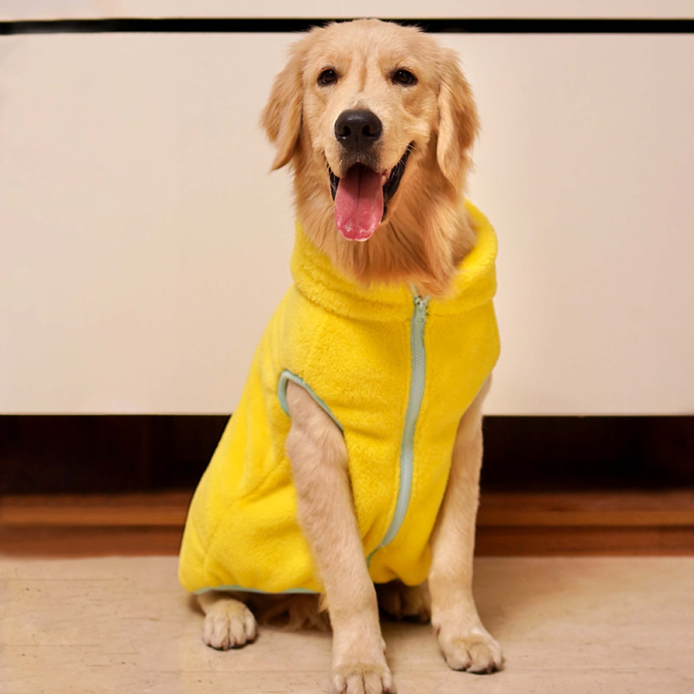 Pets Way Crazy Fur Winter Jacket for Dogs (Yellow)