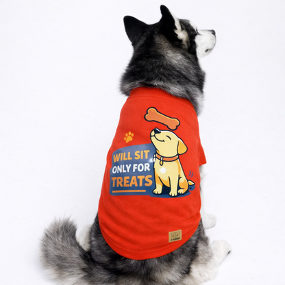15 Furries Only Treats Sleeveless T shirts for Dogs (Red)