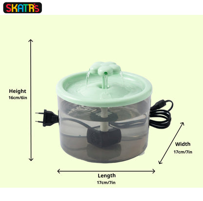 Skatrs Water Fountain for Dogs and Cats (Green)