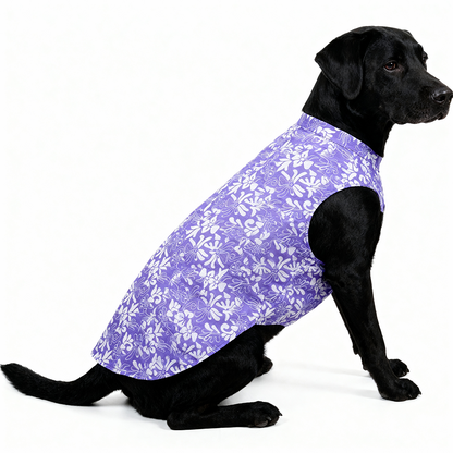 Skatrs Cotton Shirt for Dogs and Cats (Lavender and White)