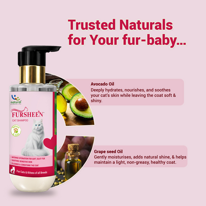 Natural Remedies Avocado & Grape Seed Oil Fursheen Shampoo for Cats
