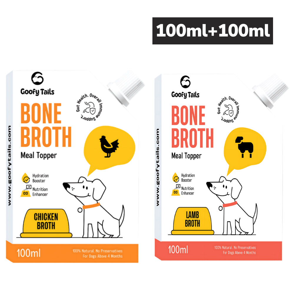 Goofy Tails Chicken and Lamb Bone Broth Combo for Dogs