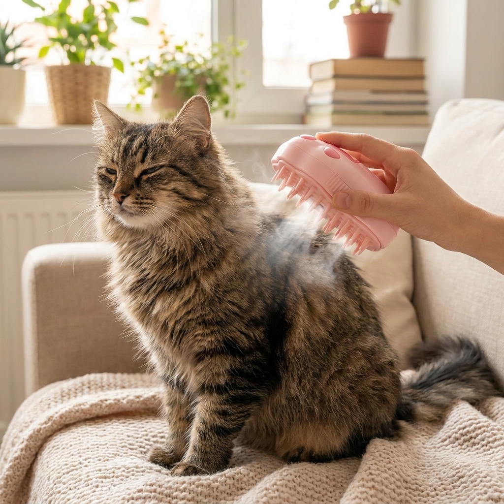 3in1 Pet Steam Brush lifestyle