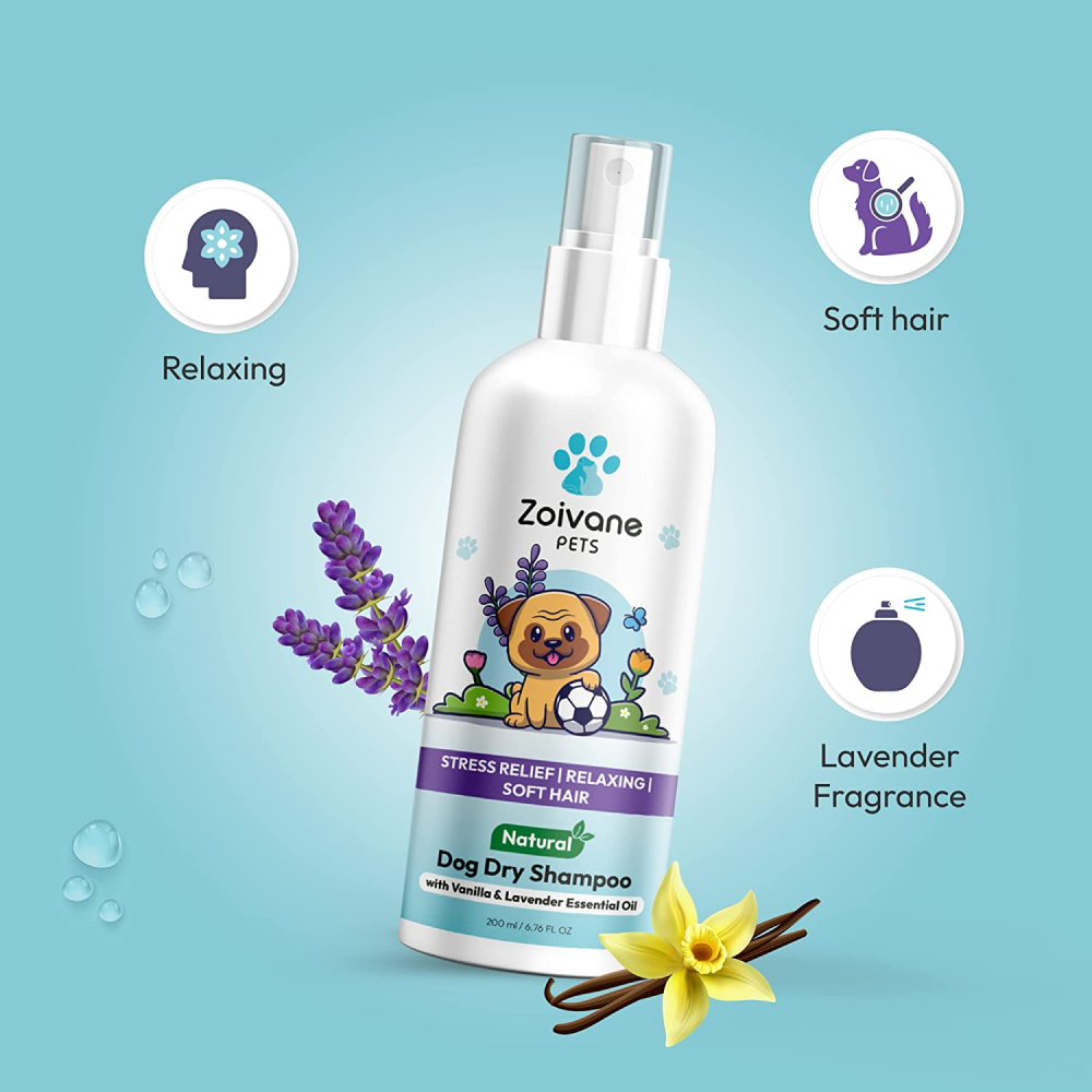 Zoivane Vanilla & Lavender Waterless Shampoo for Dogs