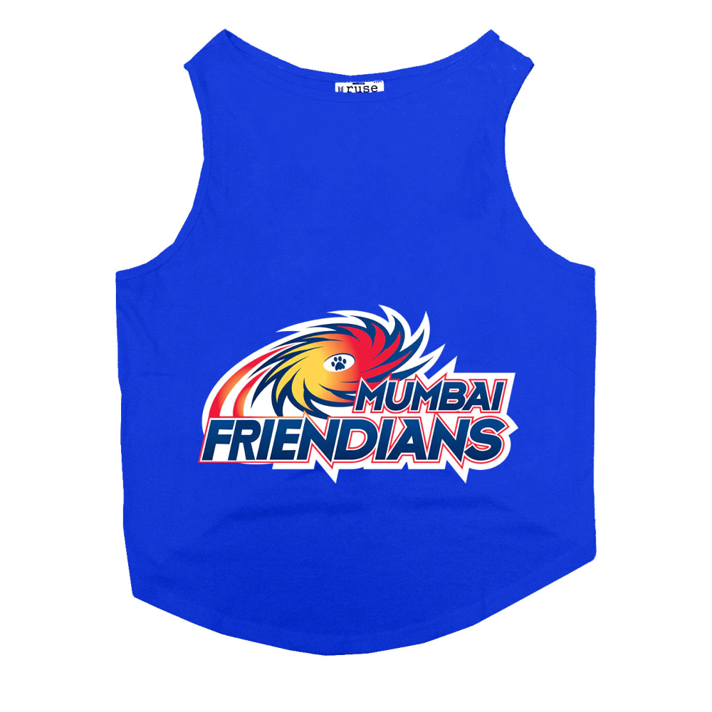 Ruse IPL "Mumbai Friendians" Printed Tank Jersey for Cats (Royal Blue) | Indian Pet League
