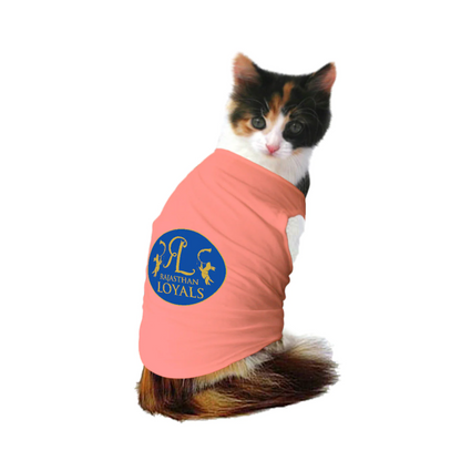 Ruse IPL "Rajasthan Loyals" Printed Tank Jersey for Cats (Salmon) | Indian Pet League