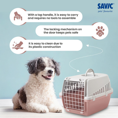 Savic Trotter 1 IATA Approved Travel Carrier for Dogs and Cats (Grey/Ash Rose)