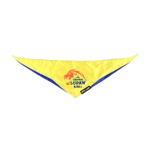 Pets Way Chennai Supaw Kings IPL Bandana for Dogs and Cats (Yellow) | Indian Pet League