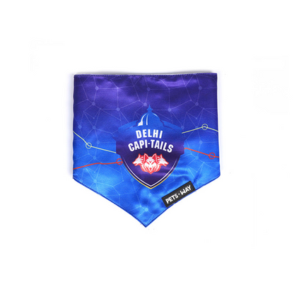 Pets Way Delhi Capi Tails IPL Bandana for Dogs and Cats (Blue) | Indian Pet League