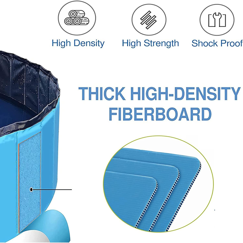 Emily Pets Foldable Non Slip Outdoor Swimming Pool for Dogs and Cats (Blue)