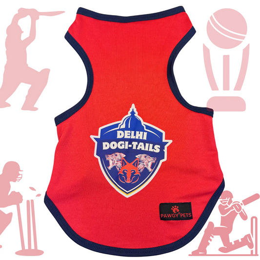 Delhi Dogi Tails ipl Jersey for Dogs and Cats | Indian Pet League