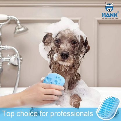 Hank 3 in 1 Bath Brush for Pets (Blue)
