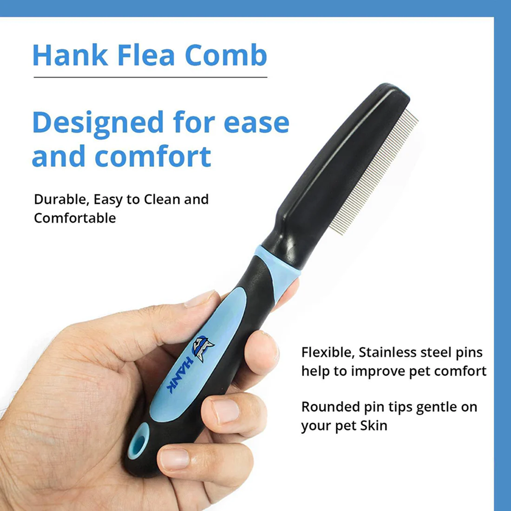 Hank Flea Comb for Pets (Blue)