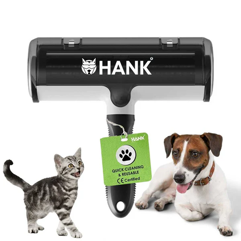 Hank Pet Hair Remover Reusable Lint Remover Roller Brush (Black)