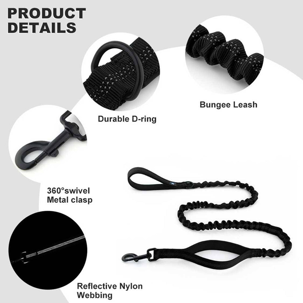 Hank Tactical Bungee Leash for Dogs (Black)