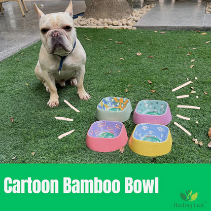 Healing Leaf Eco Friendly Bamboo Bowl for Dogs and Cats (Purple)