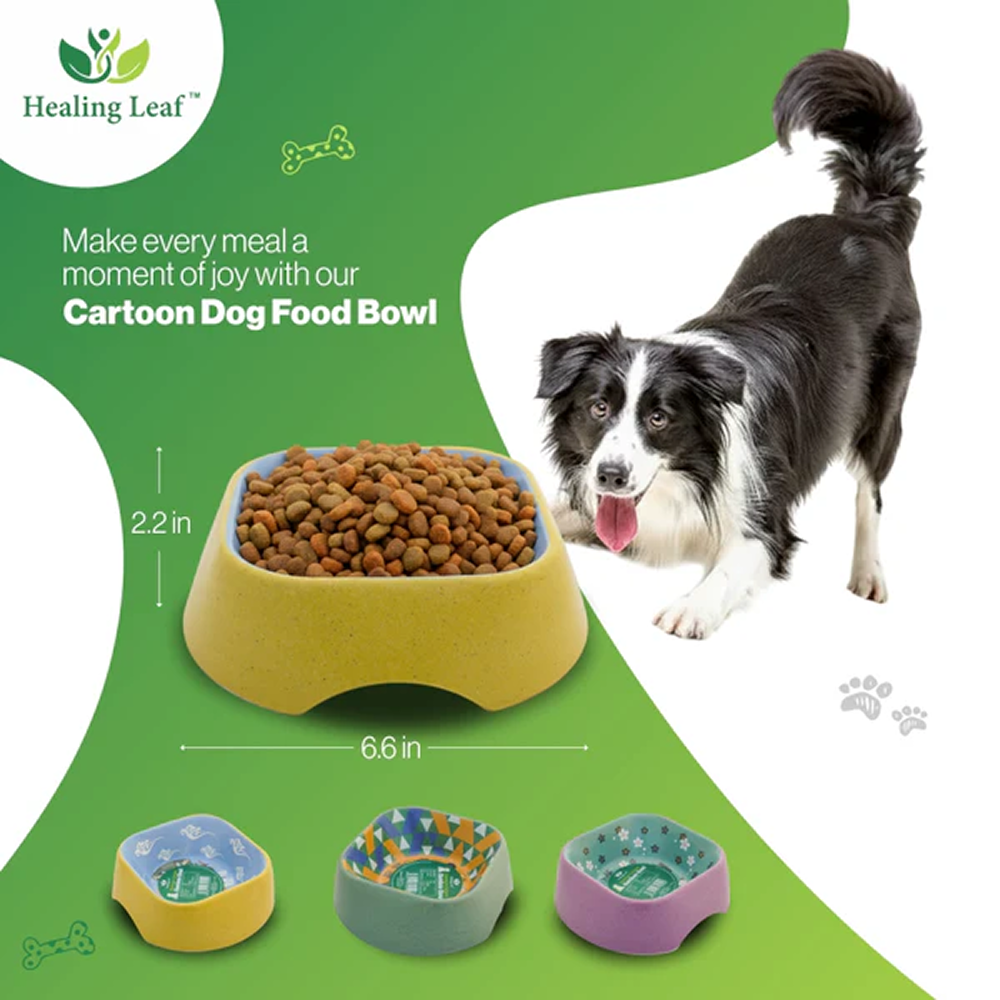 Healing Leaf Eco Friendly Bamboo Bowl for Dogs and Cats (Purple)