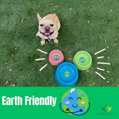 Healing Leaf Eco Friendly Bamboo Bowl for Dogs and Cats (Purple)