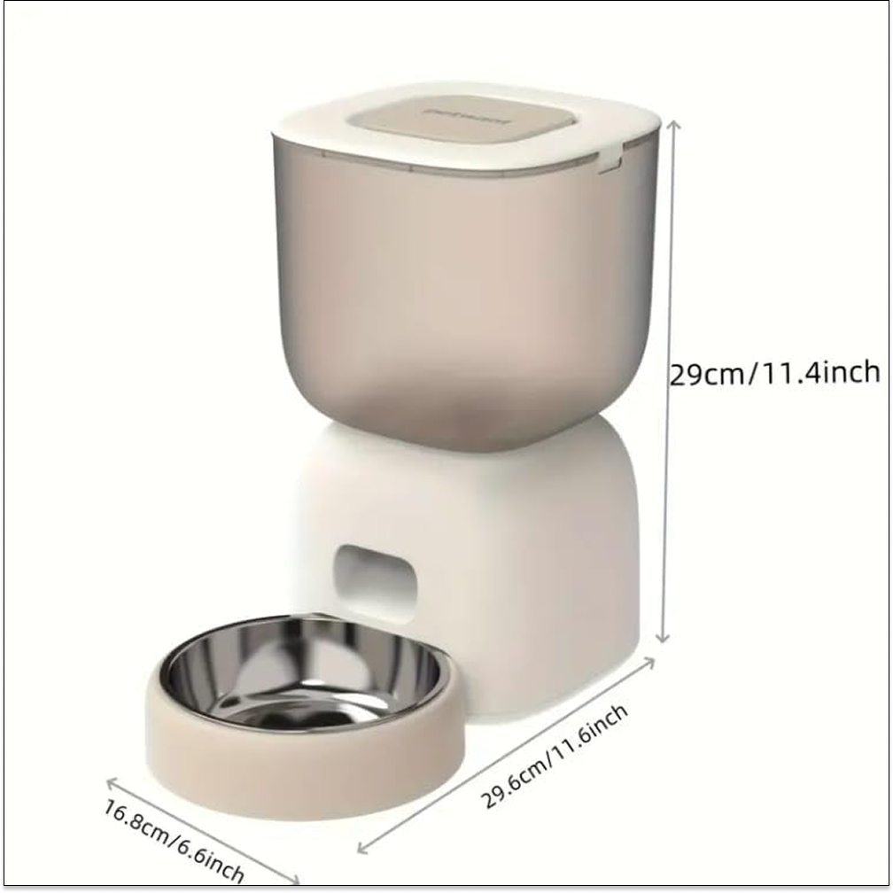 Pet Vogue Automatic Feeder Stainless Steel Dish for Cats and Small Dogs